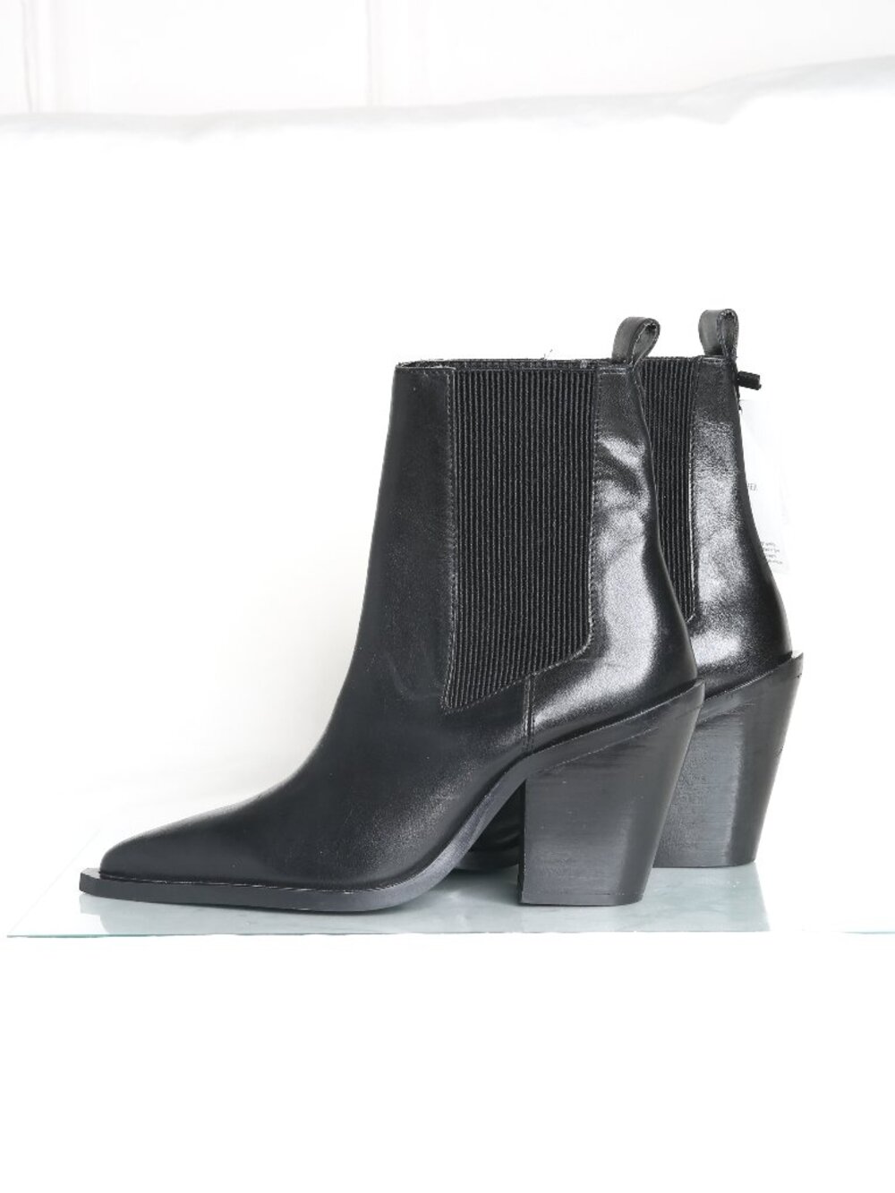 MANGO Tex 100% Leather Block Heel Western Boots - Picture 6 of 14